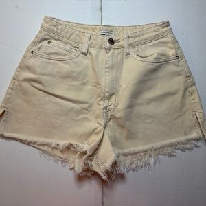 Weworewhat Supee High Rise Khaki Raw Hem Shorts size 26